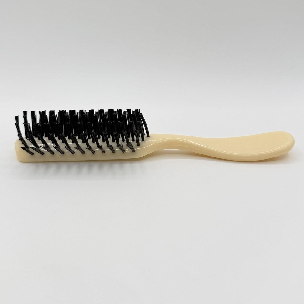 New Vintage Nylon Firm Bristles Hair Brush 7 inch Ivory White
